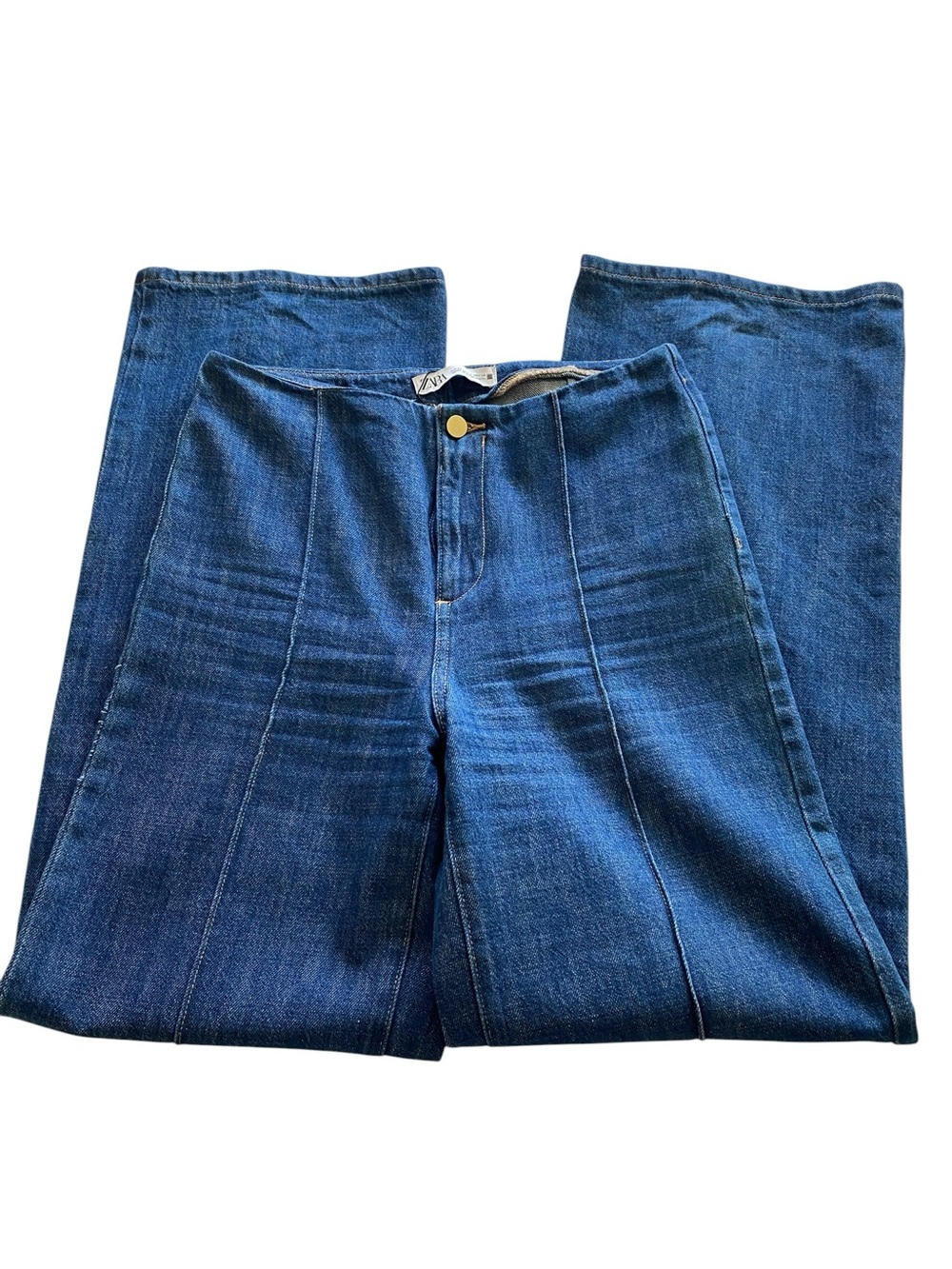 Zara Dark Blue Wide-Leg Jeans